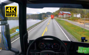 【4K60帧】真实欧卡第一视角：驾驶斯堪尼亚S560在挪威南部城市弗莱克菲尤尔 | 作者：JUV Driver
